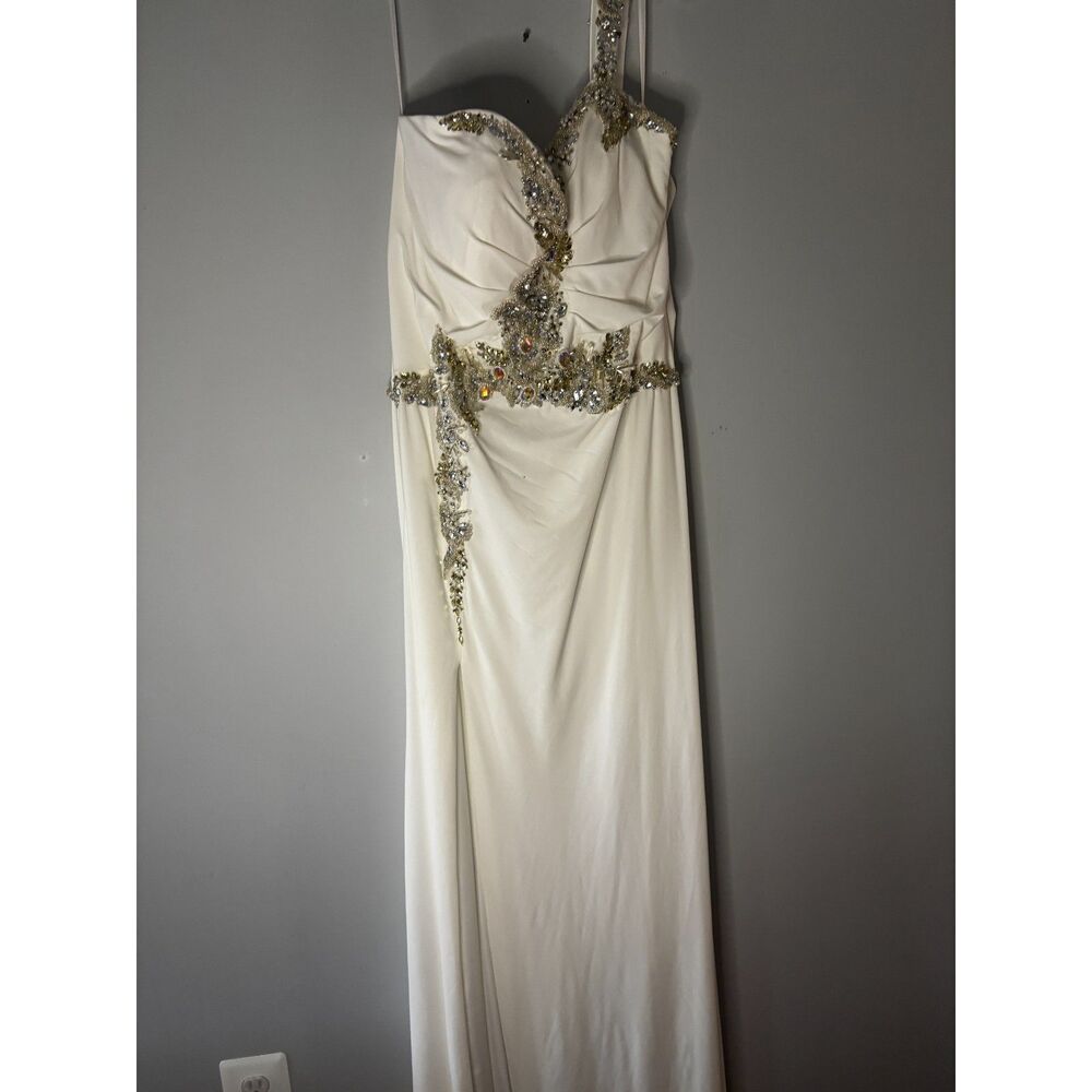May Queen Cream One Shoulder embellished maxi wedding gown